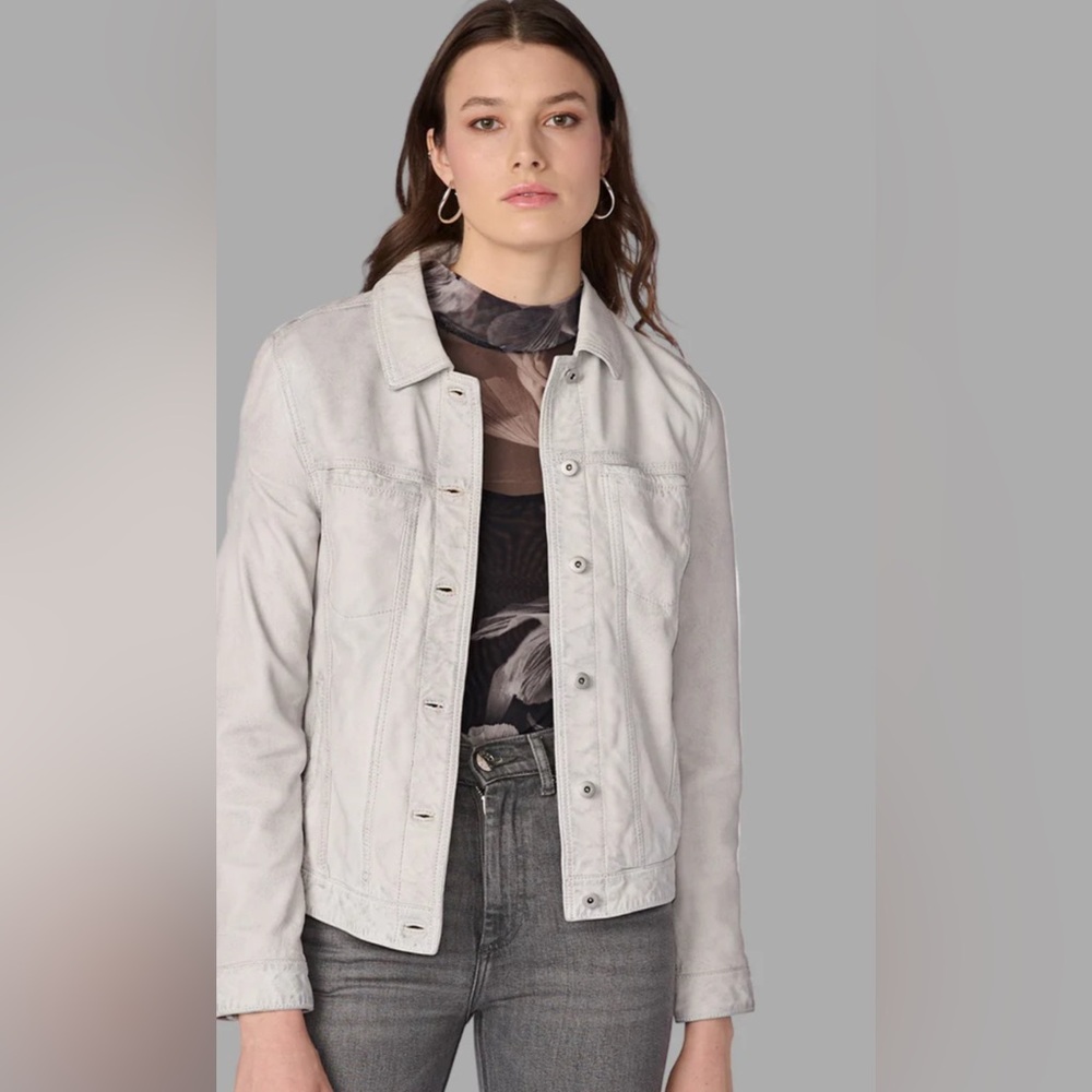Wilsons Leather Distressed Grayish/Off white Jacket